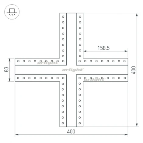 Крестовина SL-LINIA32-FANTOM (Металл) 030099 Arlight