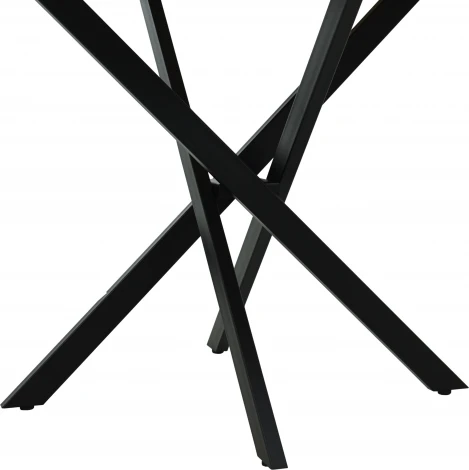 Стол Аврора Рига D950,Дуб Сильверджек Ореховый, Поненте/Чёрный