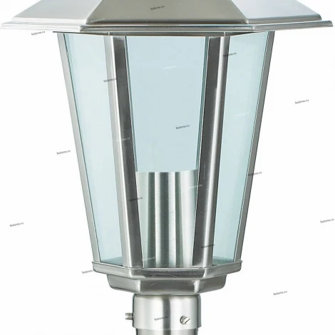 Столб уличный Horoz Akasya, 1 плафон, никель с прозрачным
