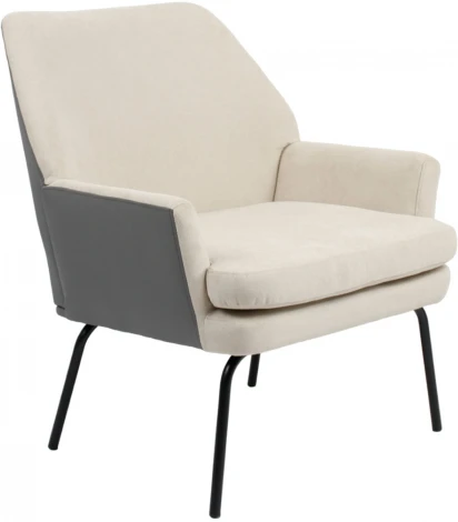 Кресло Stool Group Харви бежевый с серой экокожей УТ000037087