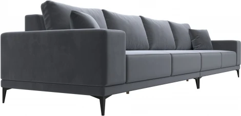 Диван прямой Льюес Лонг (Серый/Велюр) Лига Диванов арт.122387
