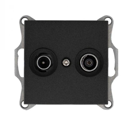 ТВ-розетка проходная + акустическая (антрацит) Jasmart G-Classic G6205B