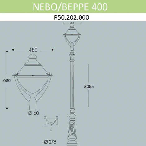 Наземный фонарь Fumagalli Beppe P50.202.000.AYH27 (220V, IP65)