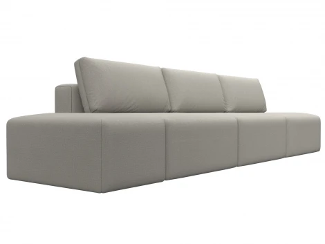 Диван прямой модульный с пуфом Лига-060 НПБ Лонг (ЛДСП,Брус,Фанера/Пластик/Рогожка/Бежевый) Лига Диванов 129708