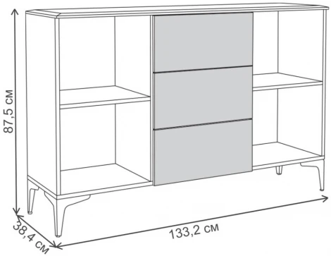 Комод Mobi Вестра 13.309 белый pe шагрень / белая шагрень 457175