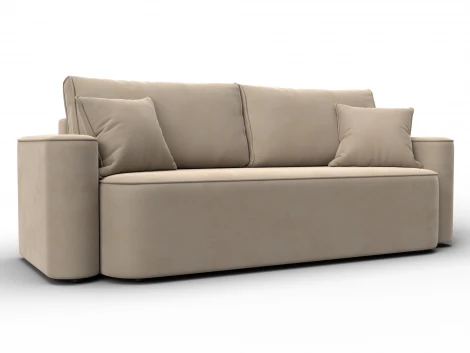 Диван прямой Лига-118 НПБ (ДСП,ЛДСП,Брус,Фанера,Велюр/Бежевый) Лига Диванов 137072