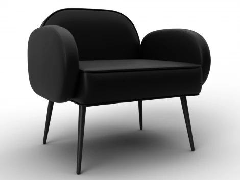 Кресло Лига-086 (Фанера/Металл/Экокожа/Черный) Лига Диванов 132434