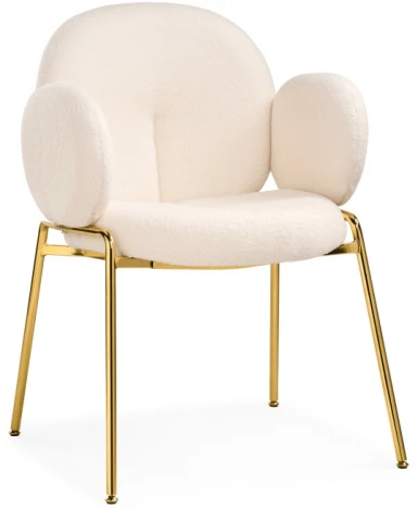 Стул Woodville на металлокаркасе Kalipso white / gold 15592