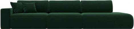 Диван прямой Лига-036 НПБ Модерн Лонг подлокотник слева (Зеленый/Велюр) Лига Диванов арт.121359L