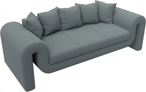 Диван прямой Волна (Серый/Рогожка) Лига Диванов арт.124036