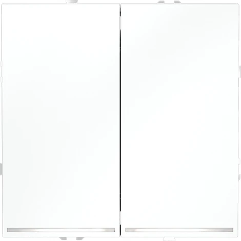 Проходной переключатель двухклавишный с подсветкой (белый матовый) Voltum S70 VLS020402