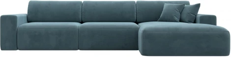 Диван угловой Лига-036 НПБ Классик Лонг правый угол (Бирюзовый/Велюр) Лига Диванов арт.121391