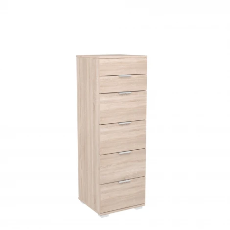 Комод Leset Наоми 6 (ЛДСП,ПВХ,Зеркало/Дуб сонома) арт.2500000077791