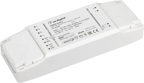 Блок питания ARV-SP-24040-PFC-DALI-1-10V-PD (24V, 1.67A, 40W) (Arlight, IP20 Пластик, 5 лет) 041385
