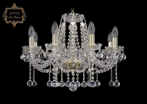 Подвесная люстра Art Classic 11.12 11.12.8.195.Gd.B (220V, хрусталь, на цепи, подсвечник, свеча)