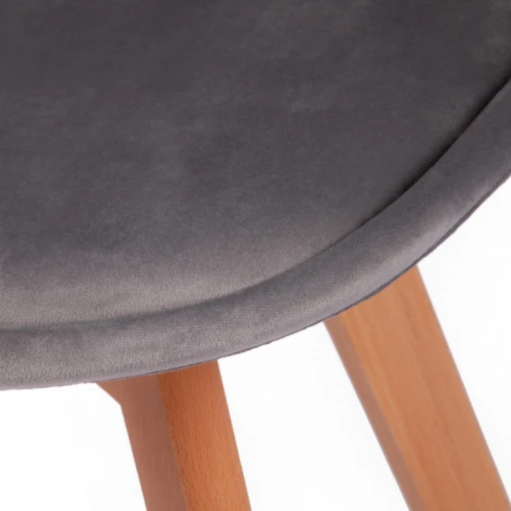 Стул TULIP SOFT (mod. 74) желтый (HLR 41)/натуральный (вельвет/дерево)