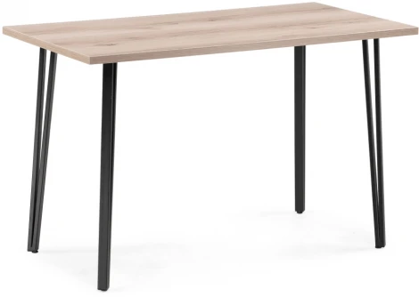 Стол Woodville Денвер Лофт 120 25 мм черный матовый / дуб делано светлый 516125