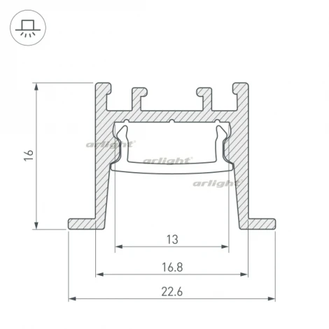 Профиль SL-COMFORT-2316-F-2000 ANOD (Алюминий) 031768 Arlight SL-COMFORT