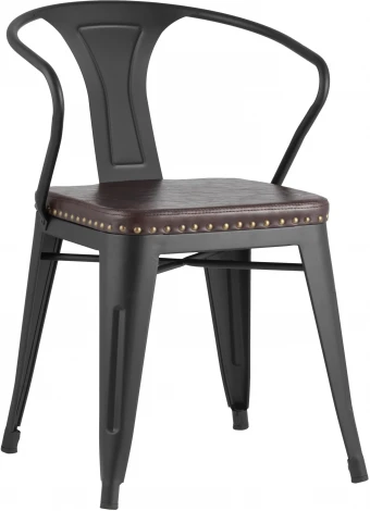 Стул Stool Group TOLIX ARMS SOFT с подлокотниками черный матовый УТ000001288