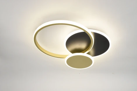 Потолочная люстра светодиодная с пультом ЭРА City CLL-1-60-RC BK+GD