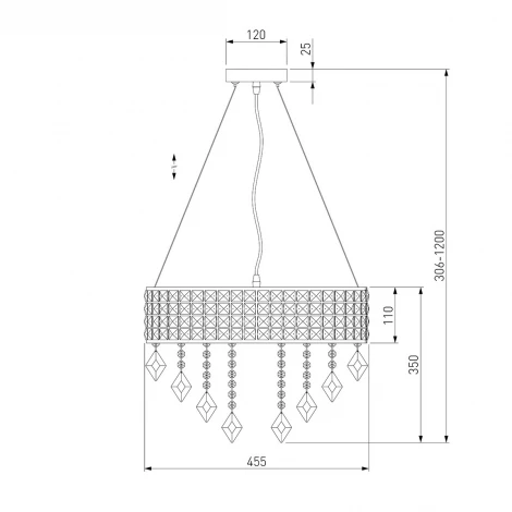Подвесная люстра Eurosvet Kira 10115/5 хром/прозрачный хрусталь Strotskis