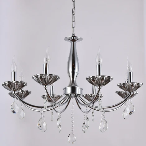 Подвесная люстра ILLUMICO IL1241-8PPA-29 CR (220V, подвески, на цепи, подсвечник, свеча)