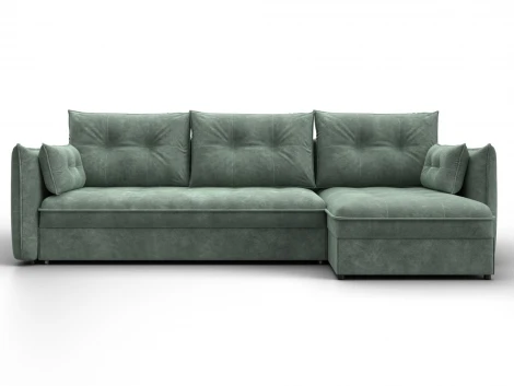 Диван угловой Лига-100 НПБ угол универсальный (ДСП,Фанера/Пластик/Велюр/Зеленый) Лига Диванов 133660