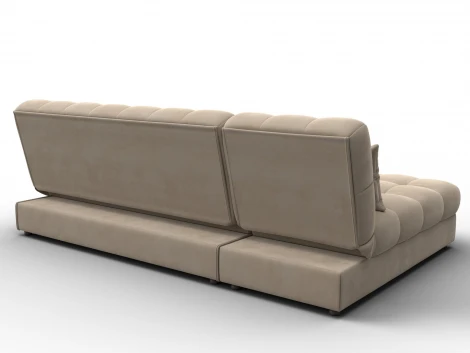 Диван угловой Лига-116 НПБ угол левый (ДСП,ЛДСП,Велюр/Бежевый) Лига Диванов 136951L