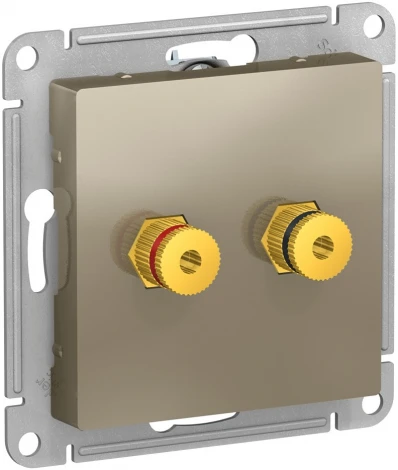 Акустическая розетка встраиваемая двойная (шампань) Systeme Electric AtlasDesign ATN000587