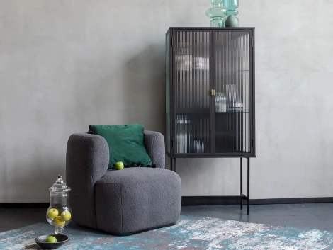 Витрина ОГОГО The One (ЛДСП,Металл,Стекло/Черный)