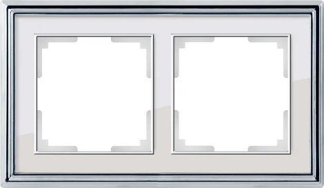 Рамка на 2 поста (хром/белый) W0021331 (a051211)