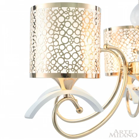 Подвесная люстра Arte Milano Florentia-9787 309787/8 Wh/Gd (220V, на цепи)