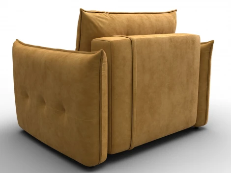 Кресло Лига-100 НПБ (ДСП,Фанера,Велюр/Желтый) Лига Диванов 136990