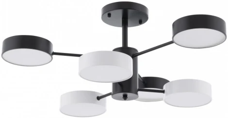 Потолочная люстра светодиодная на штанге Arte Milano Ferrara 250906/6B Bk/Wh (220V, круглые)