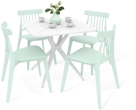 Обеденная группа SHT-DS195 белый/пастельно-зеленый Sheffilton 7488607001
