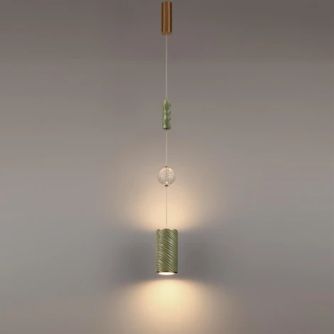 Подвесной светильник Odeon Light Riviera 5450/18LA зеленый/античная бронза/металл/керамика/хрусталь/акрил LED x 18W 2000К/3000K/4000K/переключ