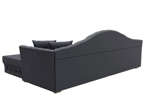 Диван угловой Артис правый угол (Брус,Рейка/Пластик/Экокожа/Серый) Лига Диванов 128033