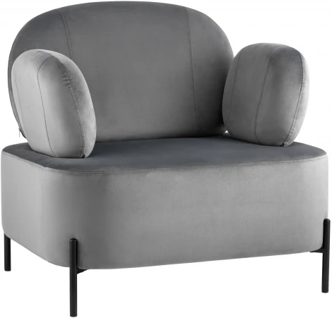 Кресло Stool Group Кэнди с подлокотниками велюр серый УТ000035878