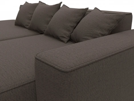 Диван угловой Лига-065 угол правый (ДСП/Пластик/Рогожка/Коричневый) Лига Диванов 129798