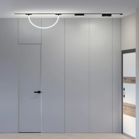 Трековый светильник с гибким неоном магнитный 48V Denkirs Air Ray DK5327-BK (LED)