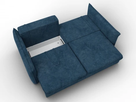 Диван прямой Лига-100 НПБ (ДСП,Фанера/Пластик/Велюр/Синий) Лига Диванов 133645