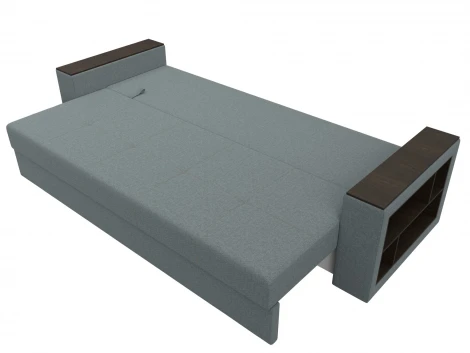 Диван прямой Дубай Лайт полки справа (ДСП,ЛДСП/Пластик/Рогожка/Серый) Лига Диванов 132282