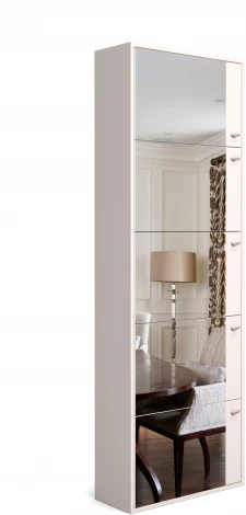 Обувной шкаф 5С с зеркалом, Белый, МАМА