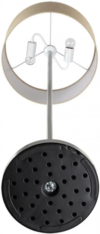 Торшер Lumion Nikki 8250/2F никель/бежевый, металл/текстиль Е27 2*60W 220V (выключатель, круглые)