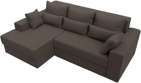 Диван угловой Майами левый угол (Коричневый/Рогожка) Лига Диванов арт.121158L