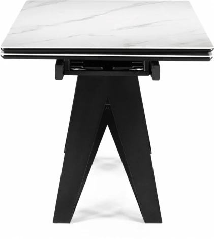 Керамический стол Notta Блэкберн 140(200)х80х75 белый мрамор snow white / черный арт.612170