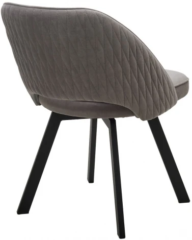 Стул DUNA 360 град. поворот. B22 Серый, велюр / черный каркас, М-City