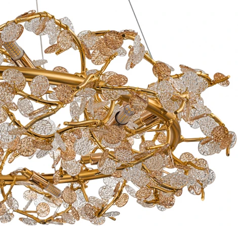 Подвесная люстра 11042/12P Gold Indigo Splendore V000421 (220V, на тросе, листья, ветки)