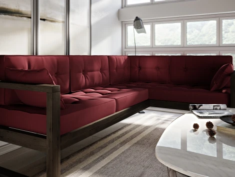 Диван Arsko Астер У венге красный велюр