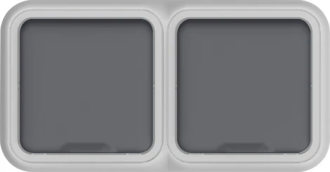 Розетка 2-я с защитной крышкой, 2К+З, накладная, цвет серый IP55 Donel W55 DIP28840